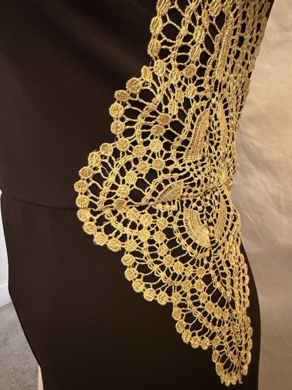 Akira Black Lace Trim Mesh Sleeve Dress - Picture 2 of 5